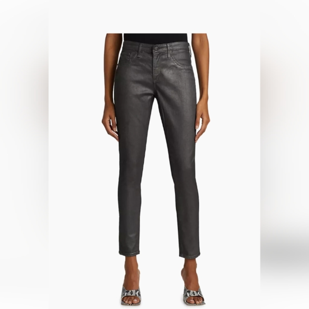 NWT AG Adriano Goldschmied Metalized Mercury The Legging Ankle Super Skinny Jean